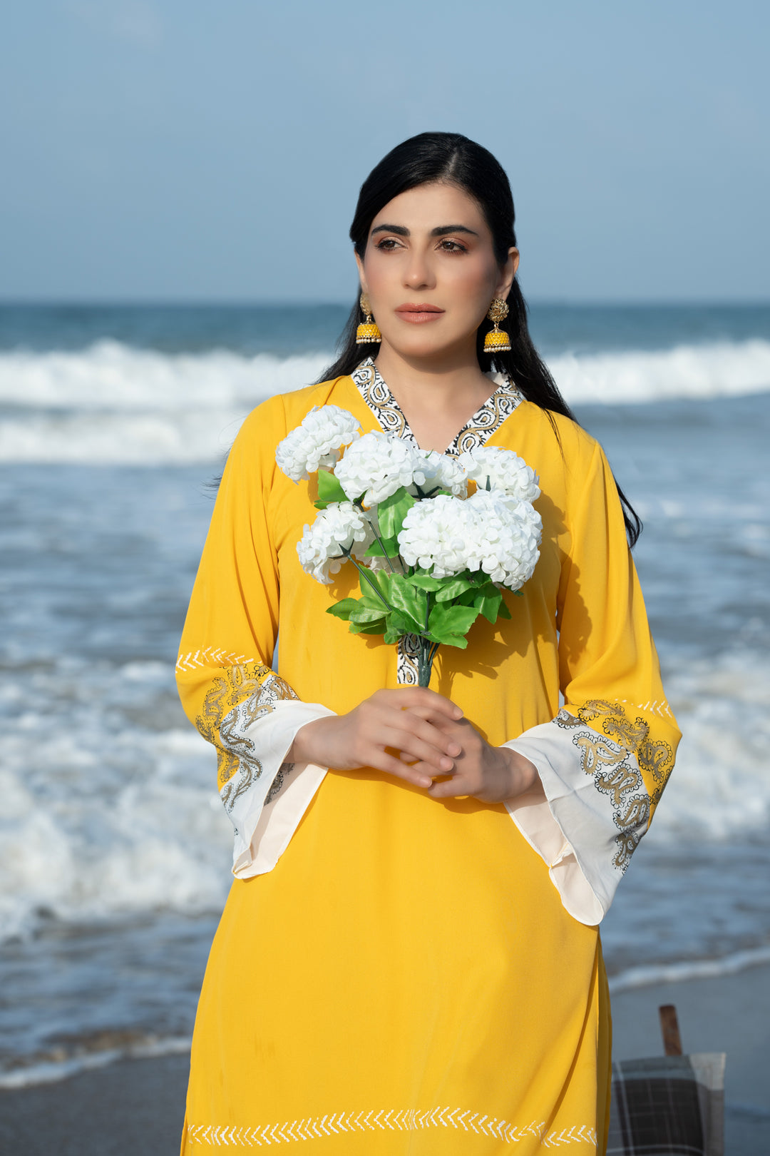 Yellow & White Maya ( Hand-Blocked )