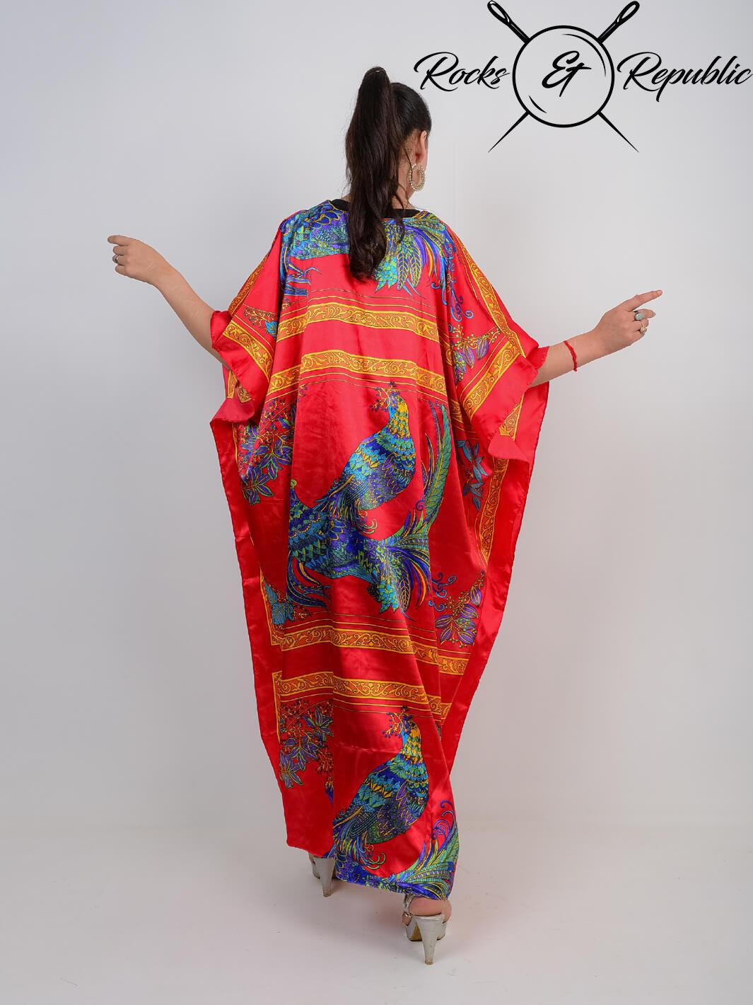 Peacock Red Kaftan - Rocks & Republic
