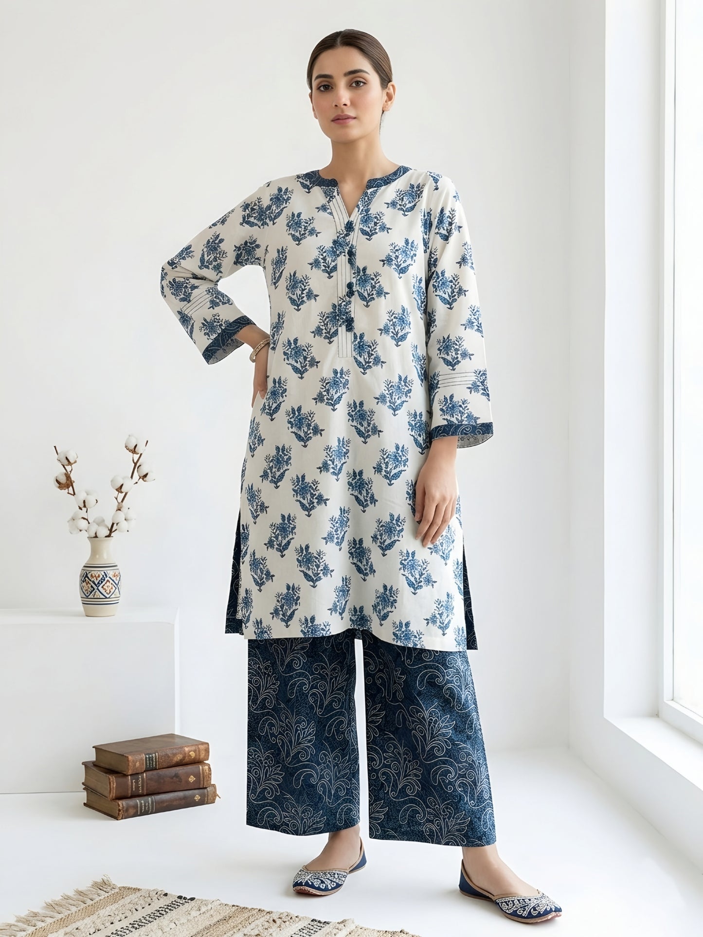 Digital Printed Lawn 2 PC - Midnight Bloom