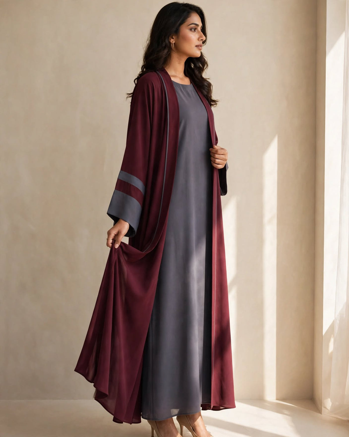 Dubai Abaya - Maroon