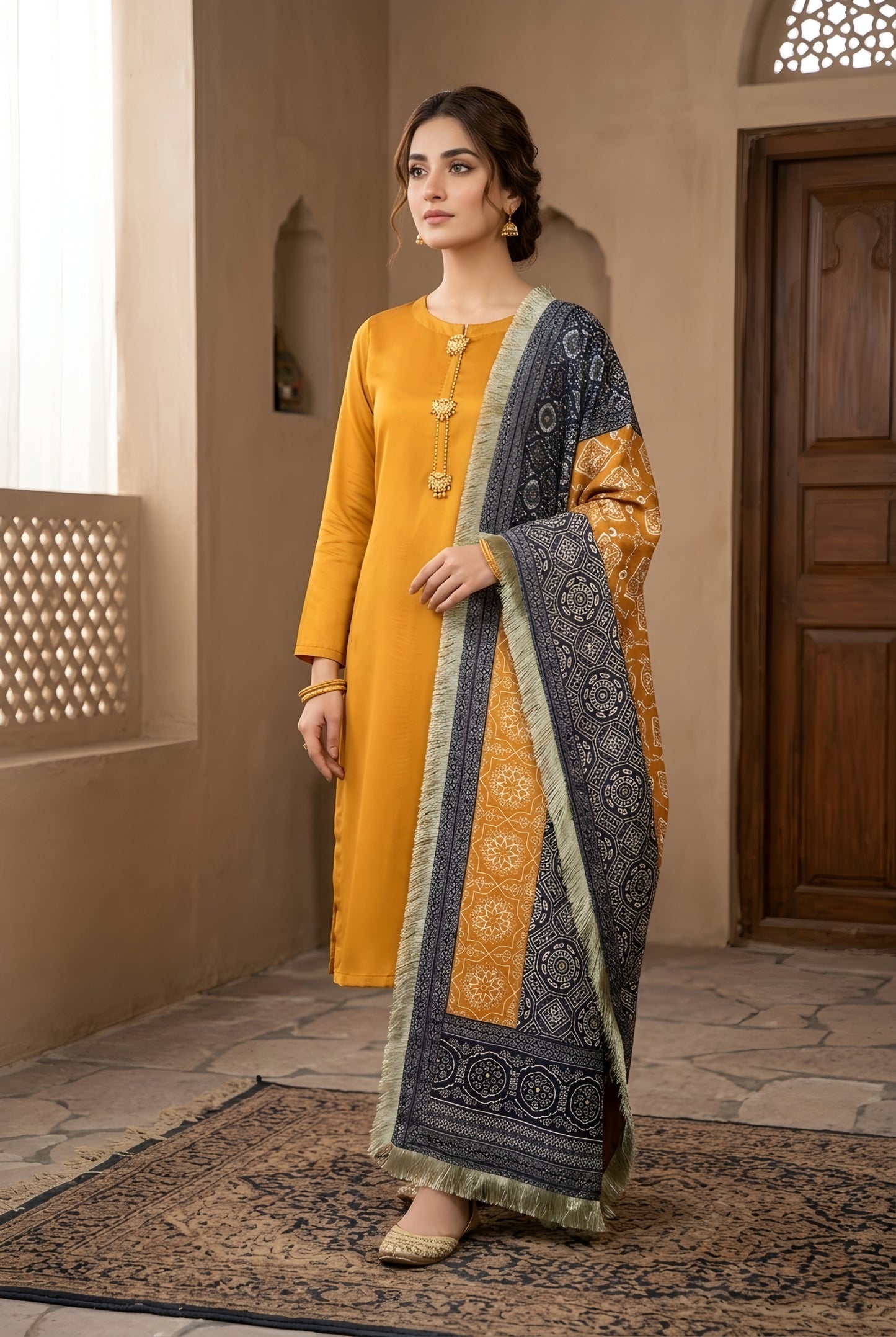The Mustard Gold Silk Set