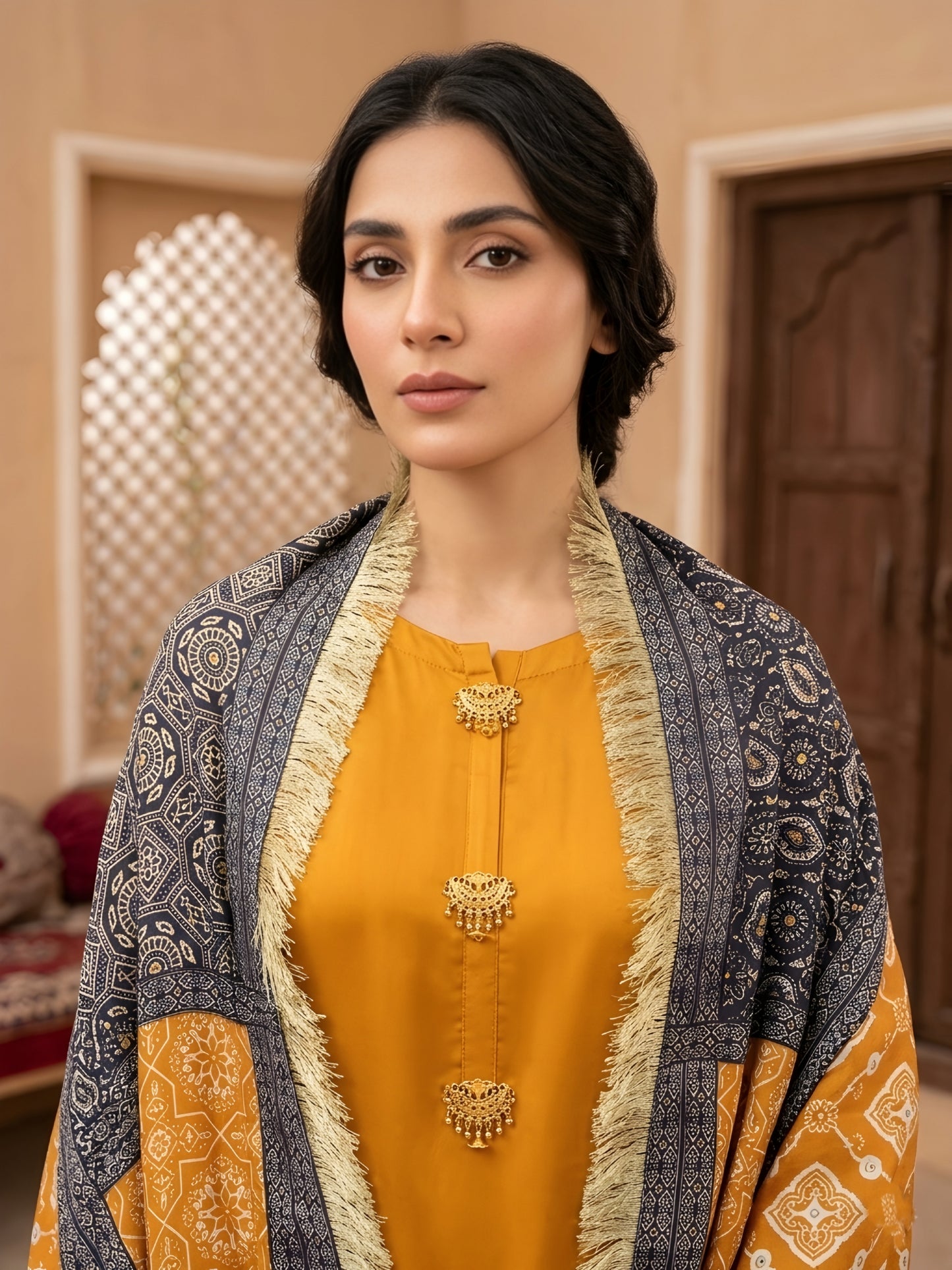 The Mustard Gold Silk Set