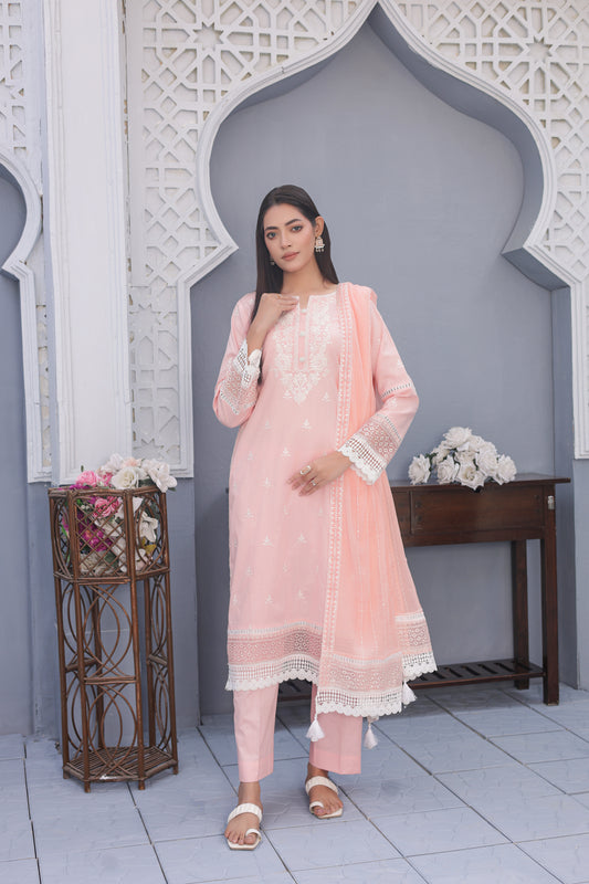 Chikankari - Pastel Pink