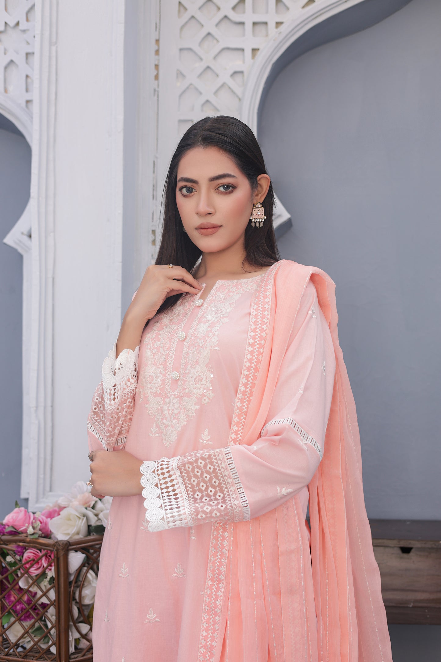 Chikankari - Pastel Pink