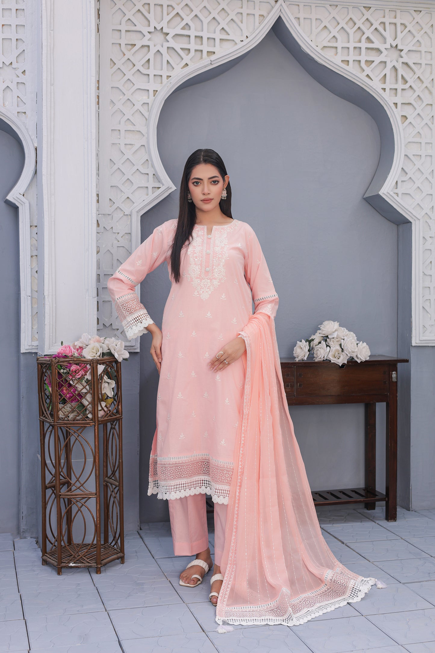 Chikankari - Pastel Pink