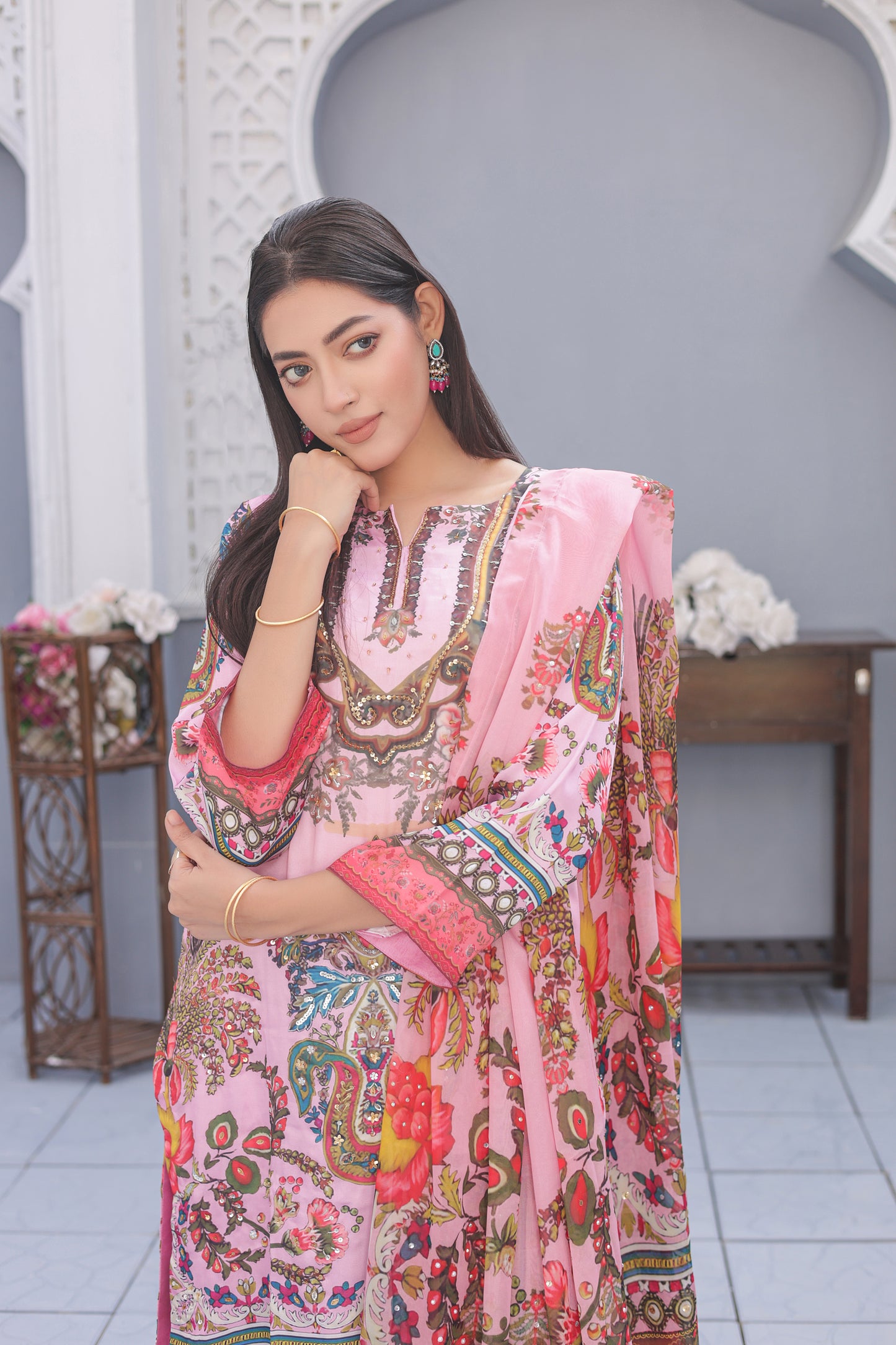 Digital Silk - Blush Medallion