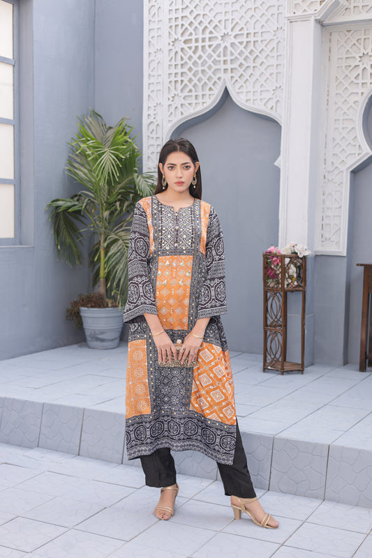 Ajrak Kaftan - Yellow