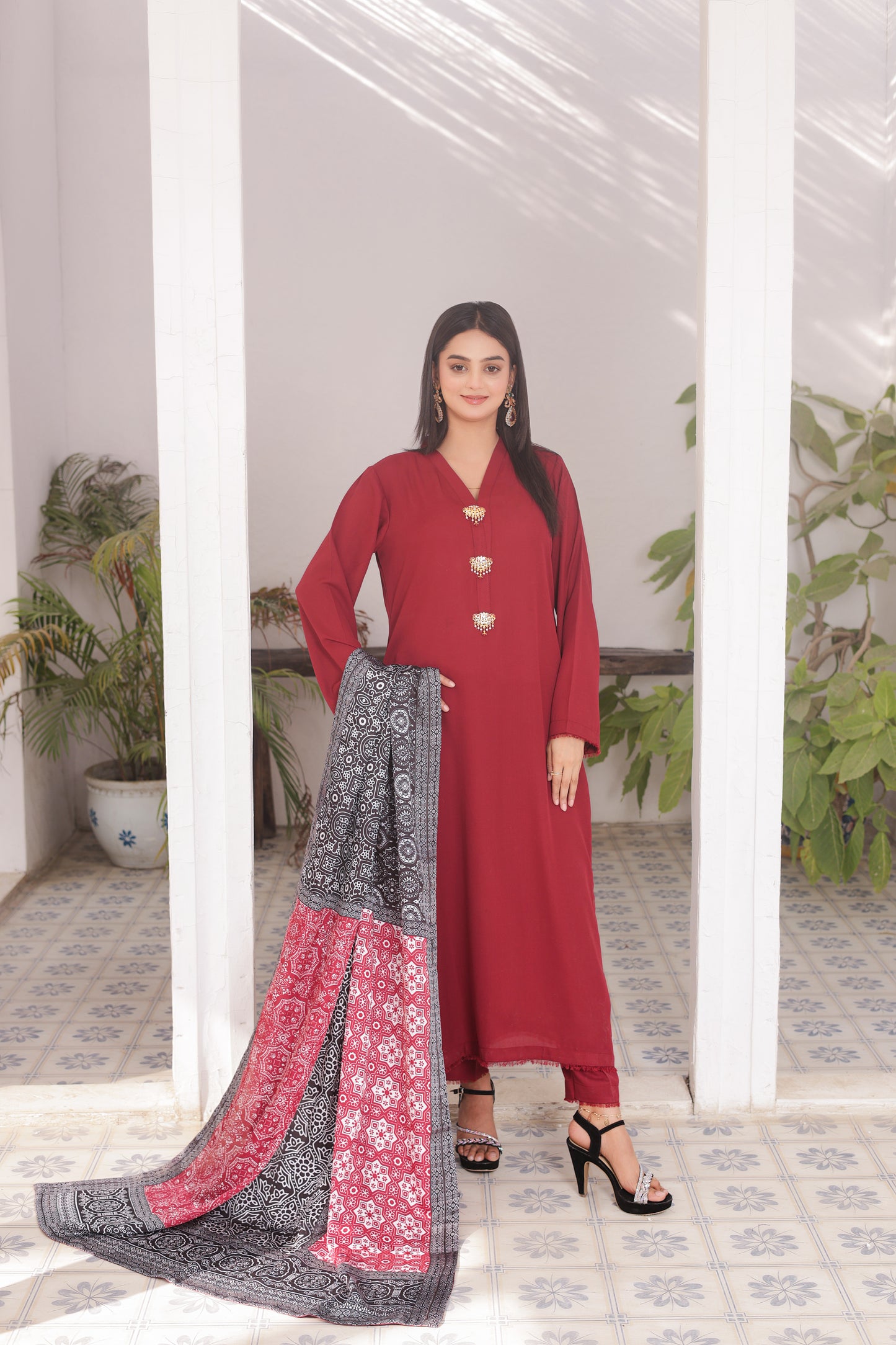 Ajrak Dupatta - Sham glam