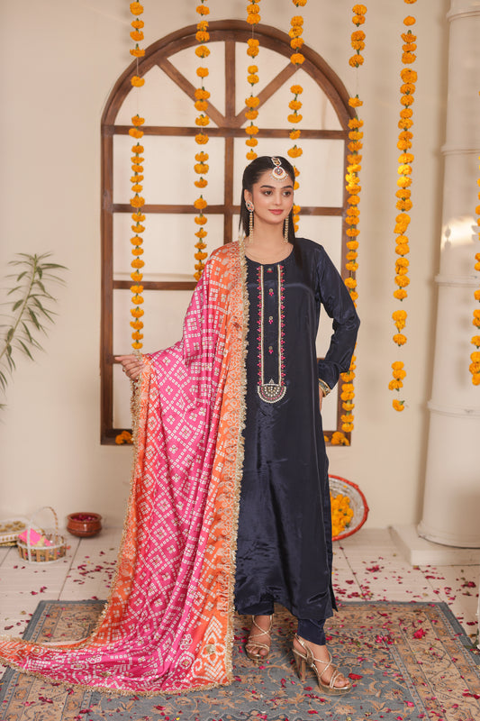 Kundan Kari - Navy Blue