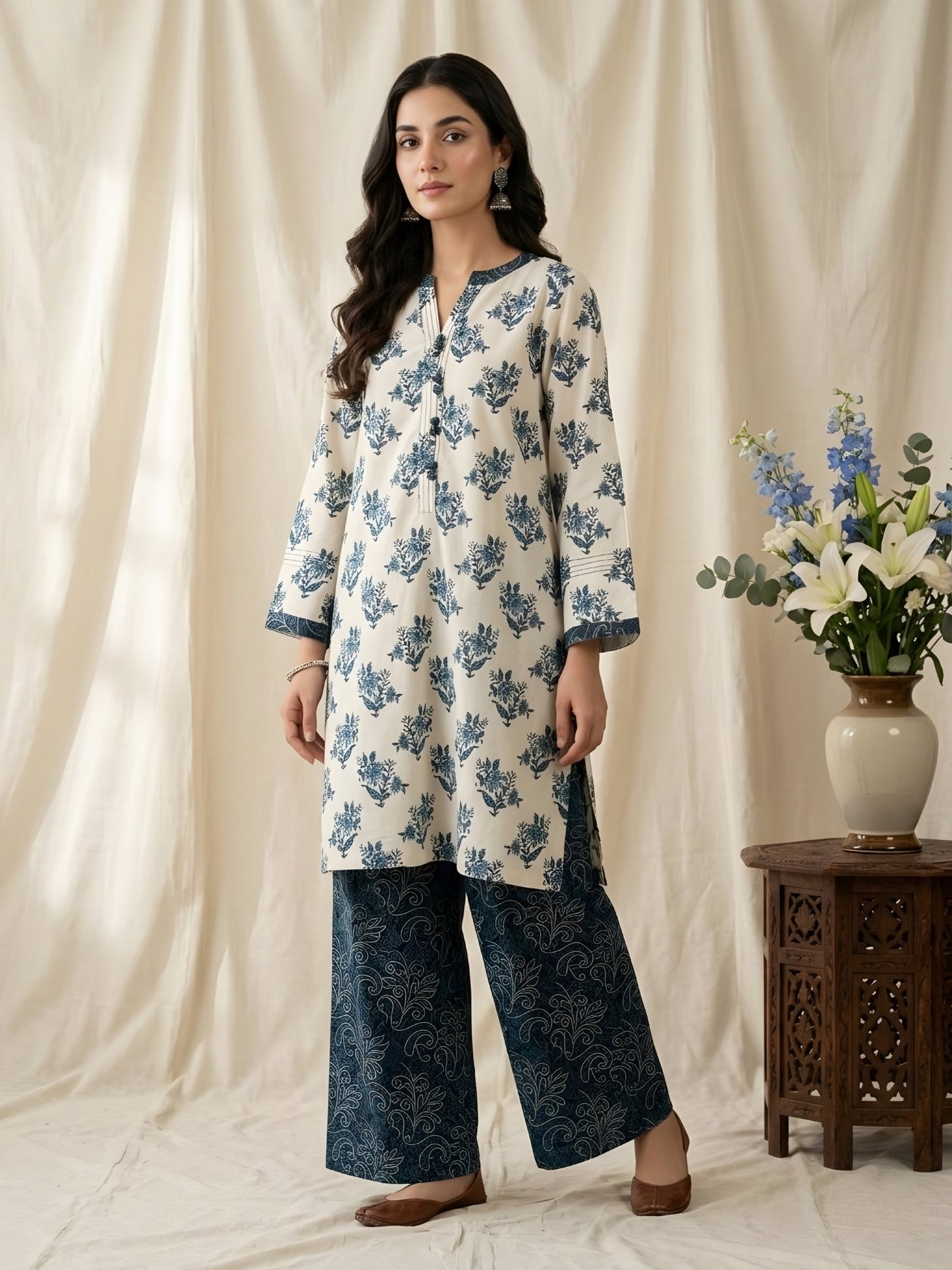 Digital Printed Lawn 2 PC - Midnight Bloom