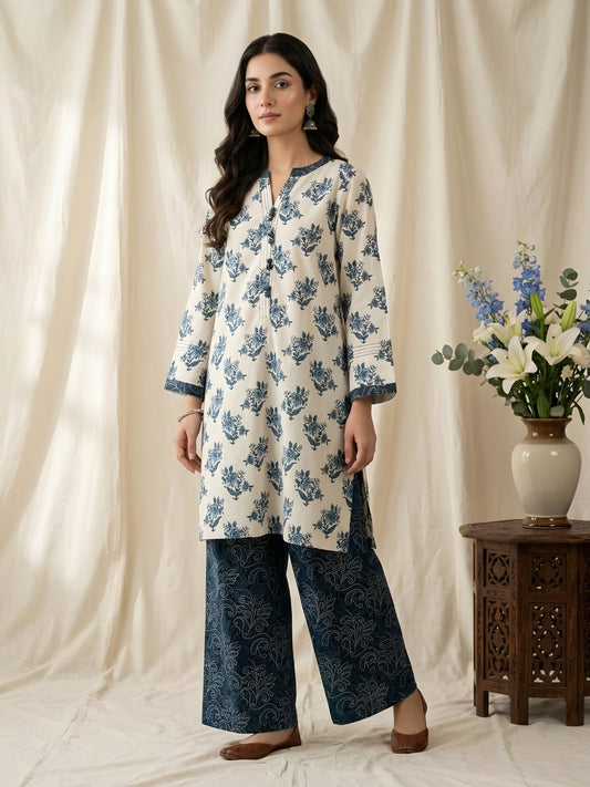 Digital Printed Lawn 2 PC - Midnight Bloom