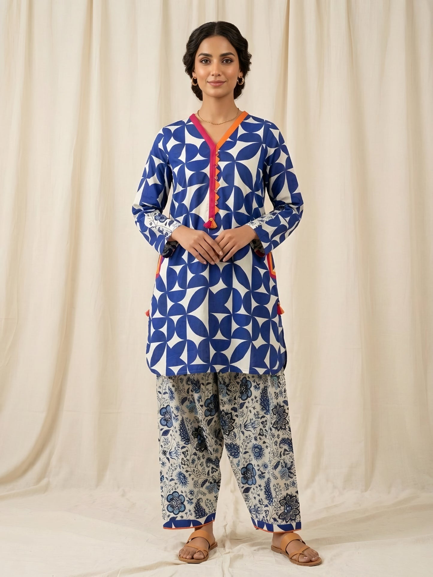 Digital Printed Lawn 2 PC - Blue Mirage
