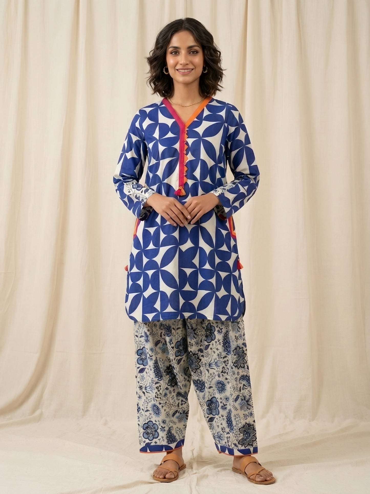 Digital Printed Lawn 2 PC - Blue Mirage