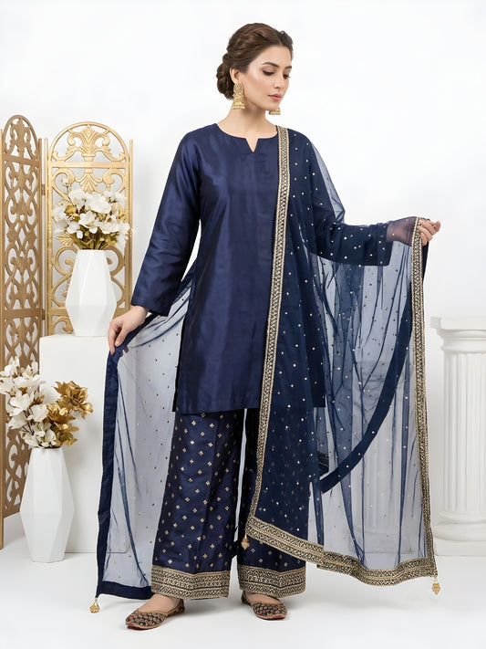 Silk Embroidered Collection - Midnight Royale