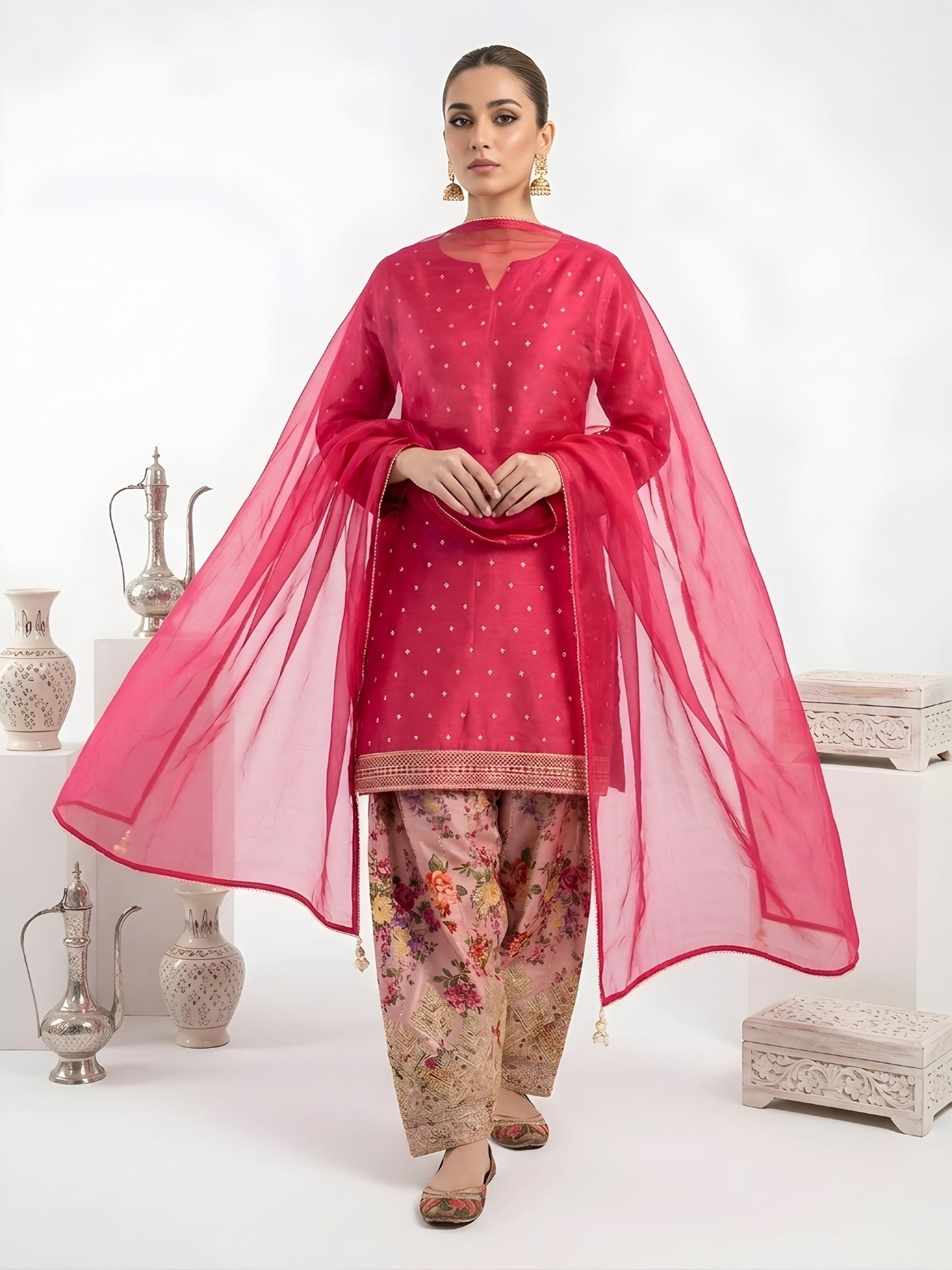 Silk Embroidered Collection - Rosé Elegance