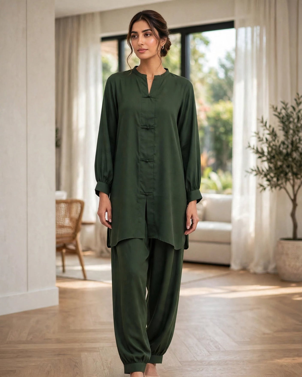 Chinese Co-ord Set - Green