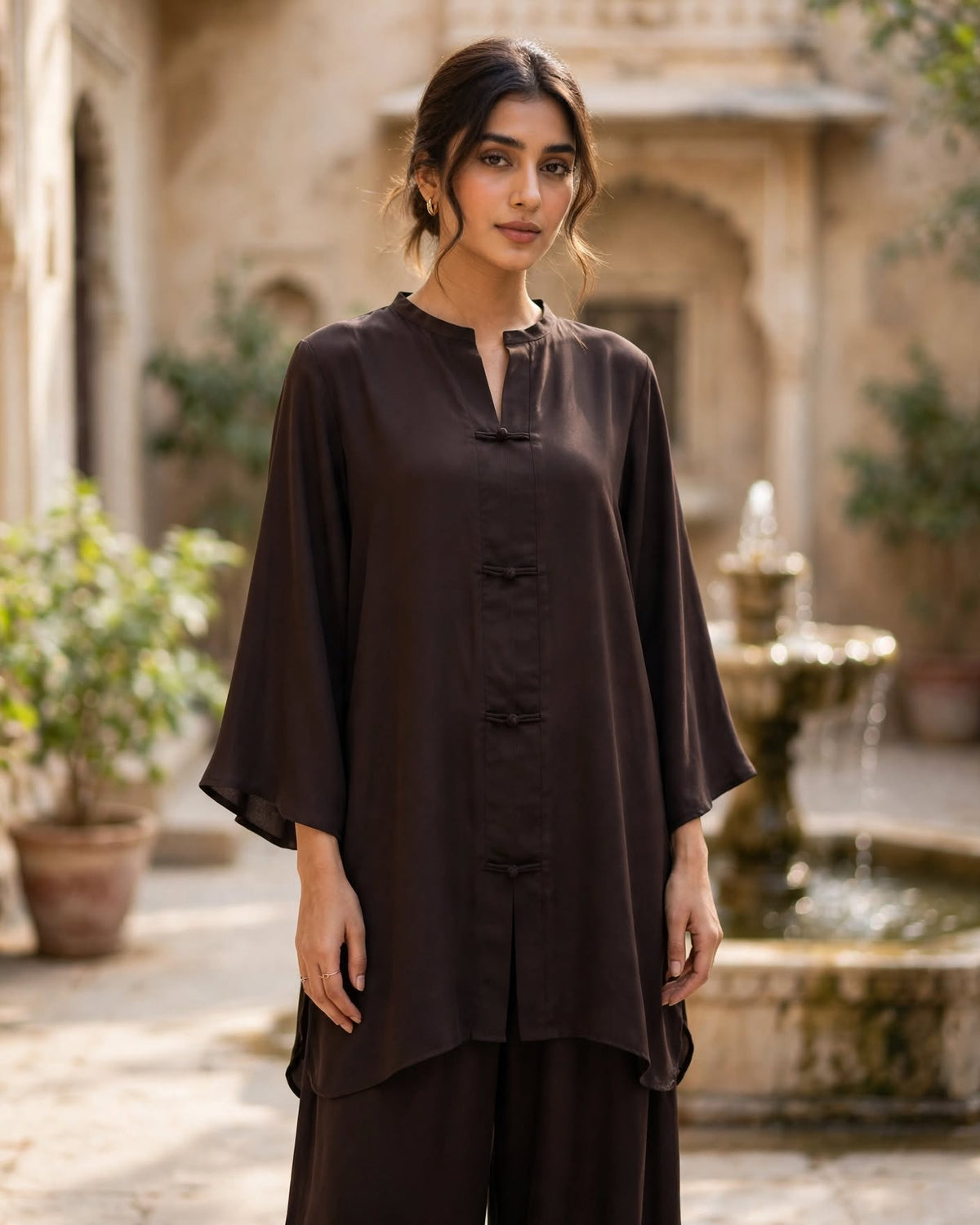 Chinese Co-ord Set - Brown