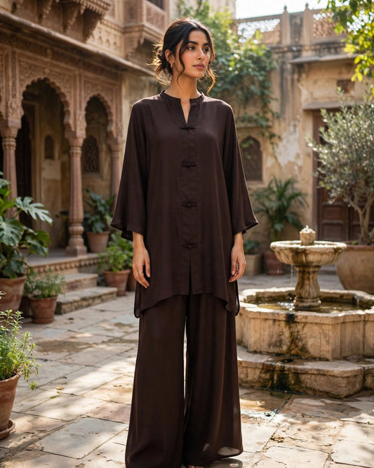Chinese Co-ord Set - Brown